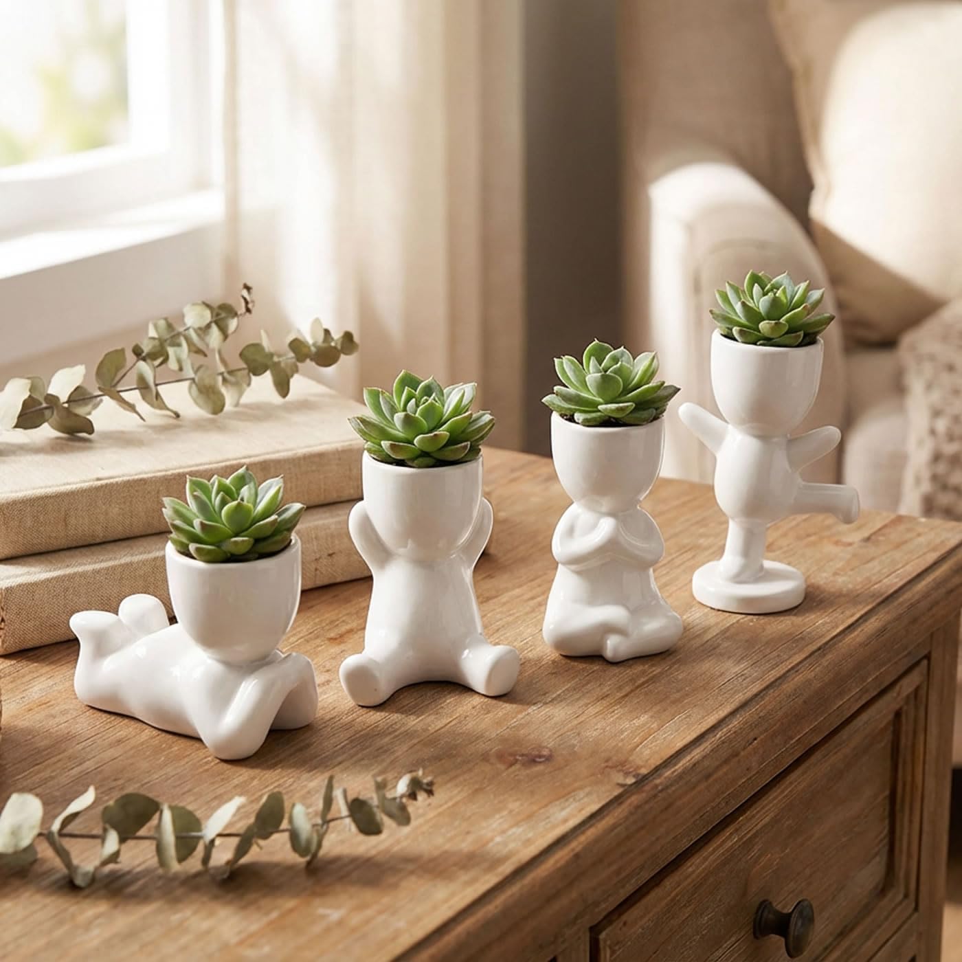 Ceramic Person Planter Set