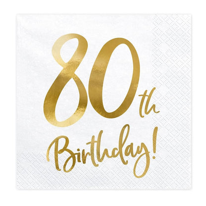 80th Birthday Paper Napkins