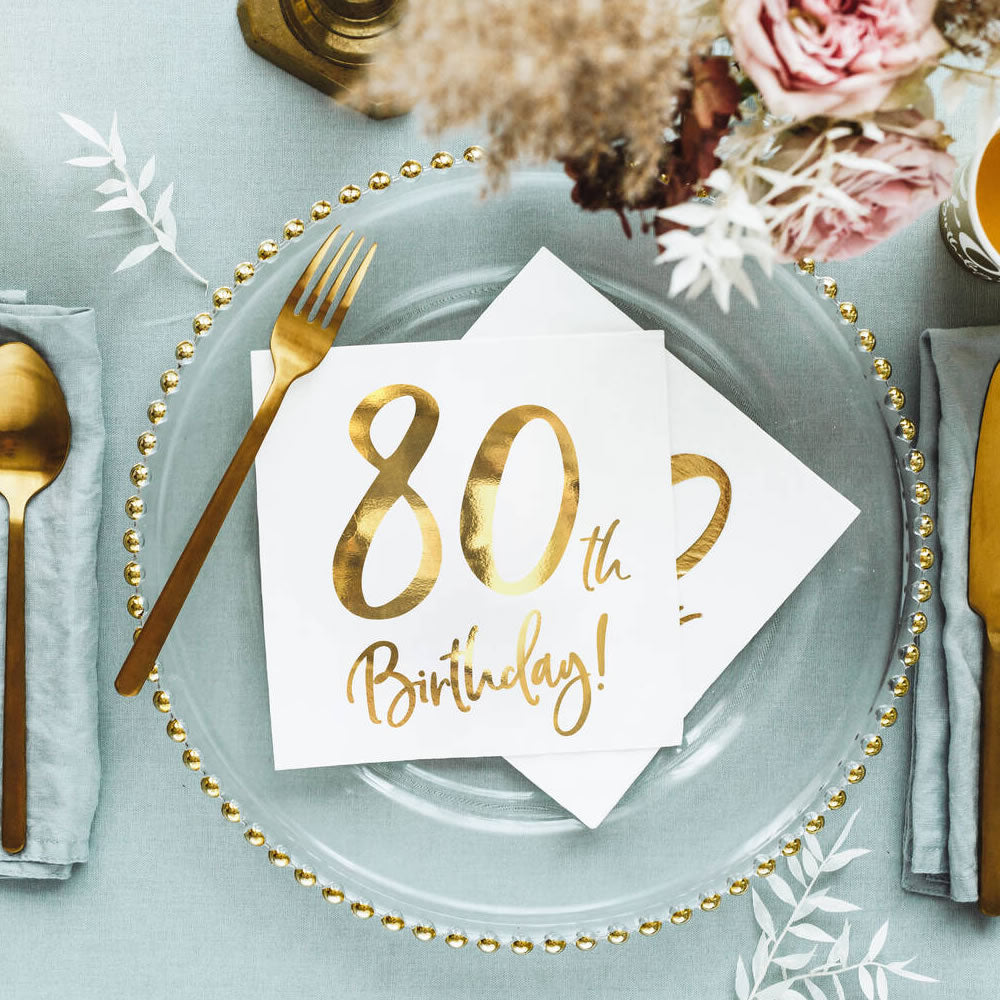 80th Birthday Paper Napkins