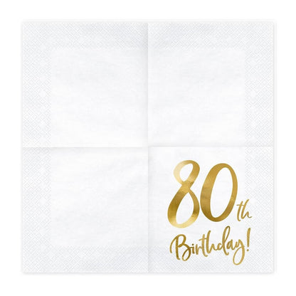 80th Birthday Paper Napkins