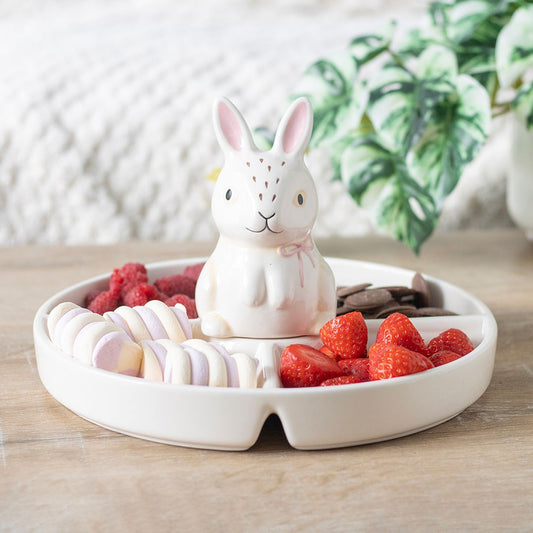 Large Ceramic Bunny Serving Dish