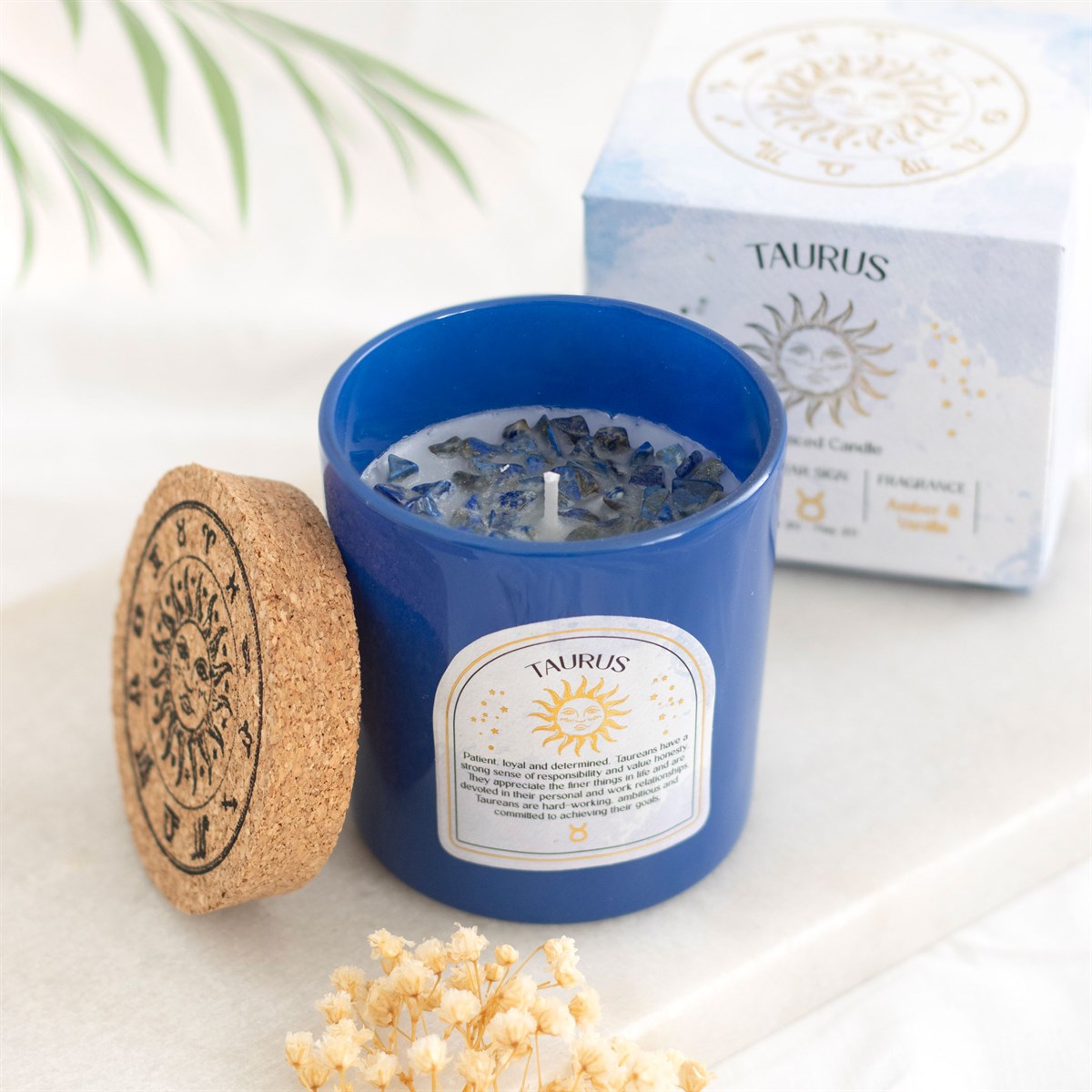 Taurus Amber & Vanilla Fragranced Candle