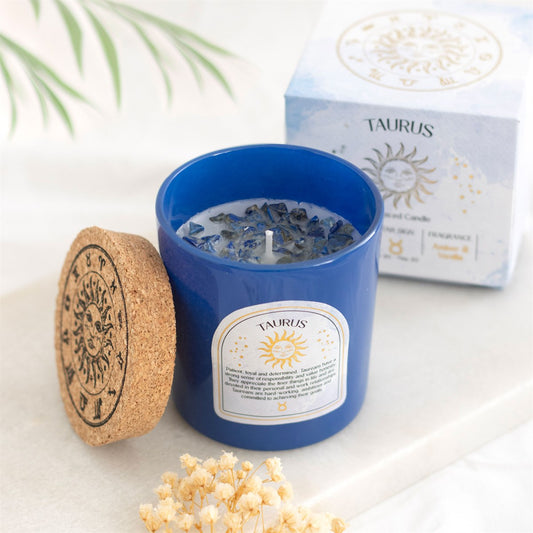 Taurus Amber & Vanilla Fragranced Candle