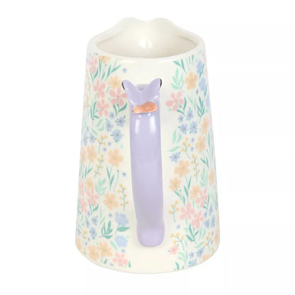 Ditsy Floral Print Ceramic Flower Jug with Butterfly