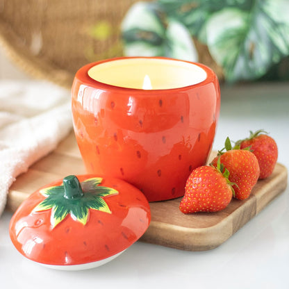Strawberry Candlepot with lid