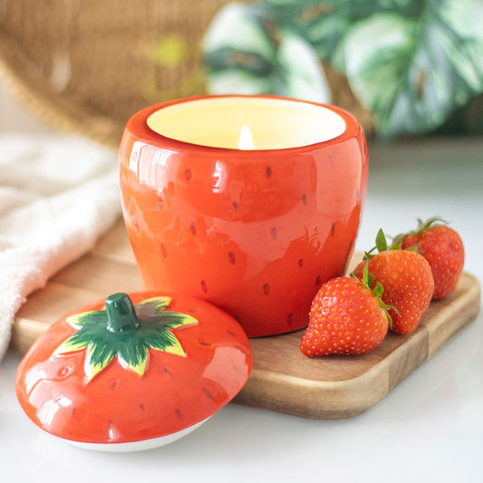 Strawberry Candlepot with lid