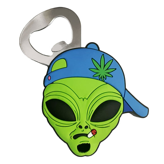 Rasta Alien Fridge Magnet Bottle Opener