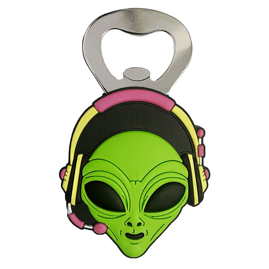 DJ Alien Fridge Magnet Bottle Opener