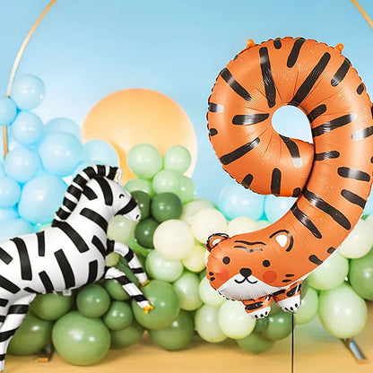 Large Safari Animal Number Balloons