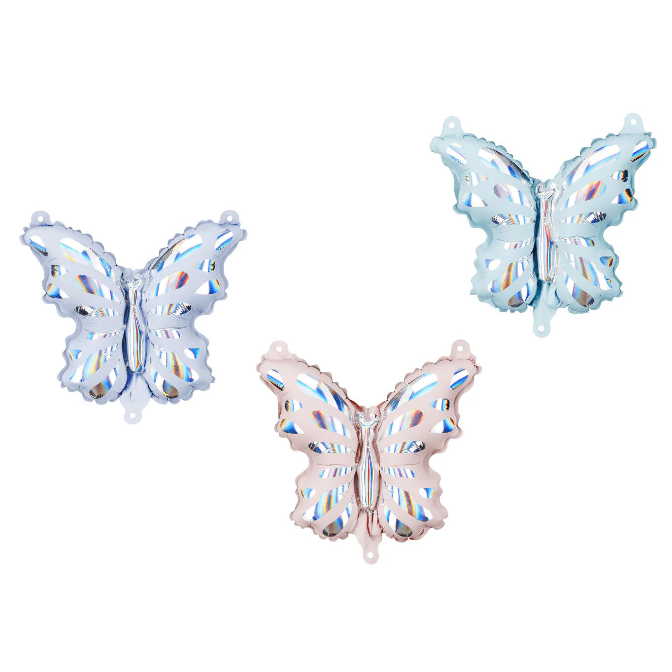 Holographic Butterfly Balloons, Set of 3