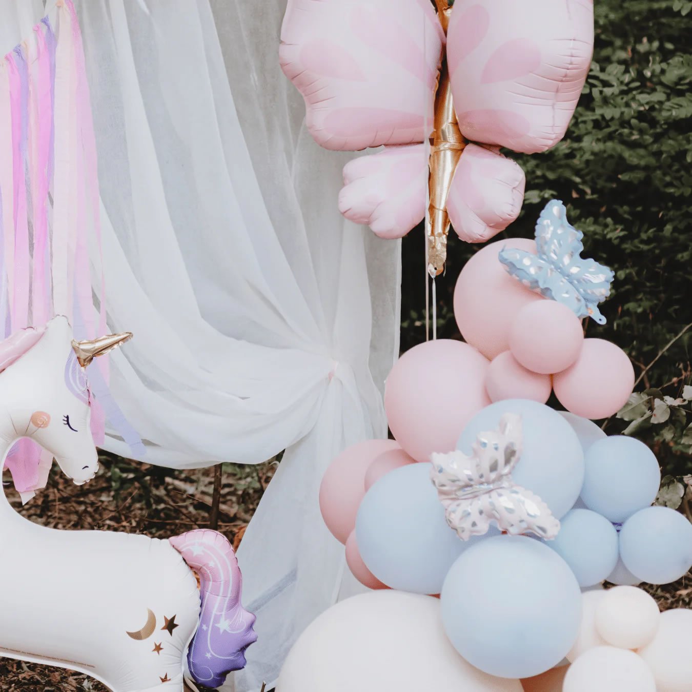 Holographic Butterfly Balloons, Set of 3