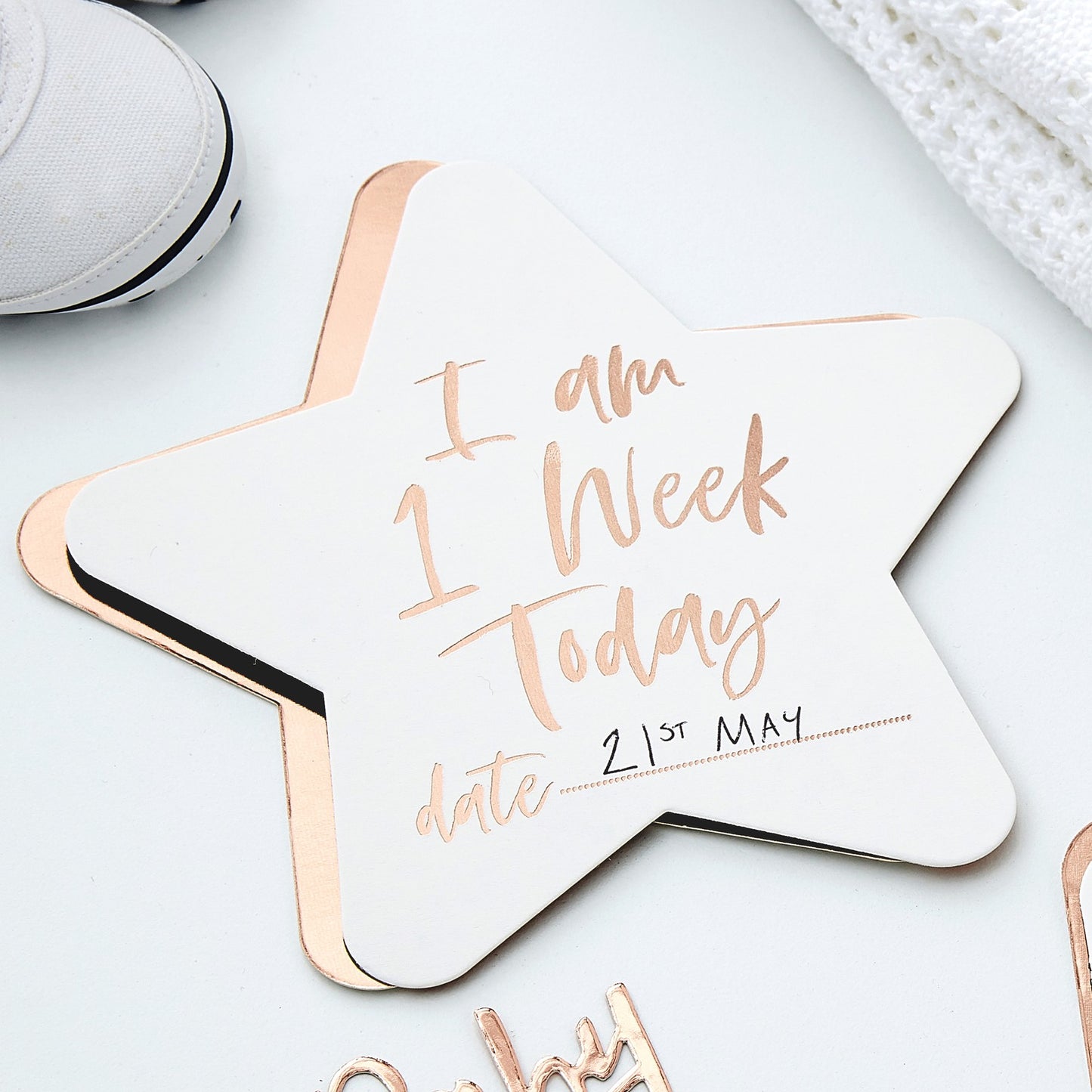 Rose Gold Baby Milestone Cards