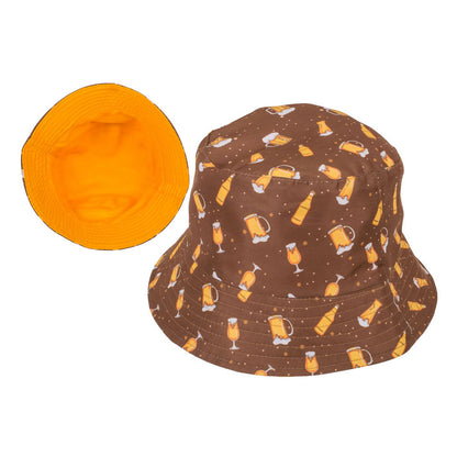 Bucket Hat with Beer Print