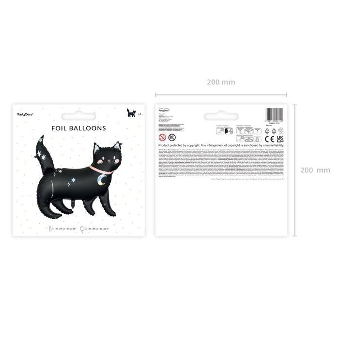 Large Black Cat Foil Balloon