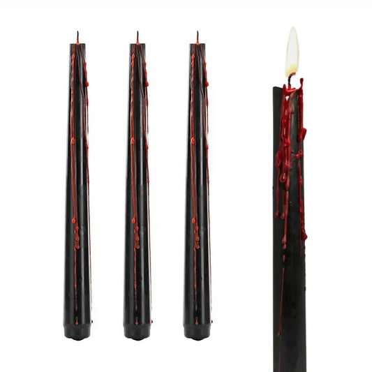 Bleeding Tapered Candles, Pack of 3