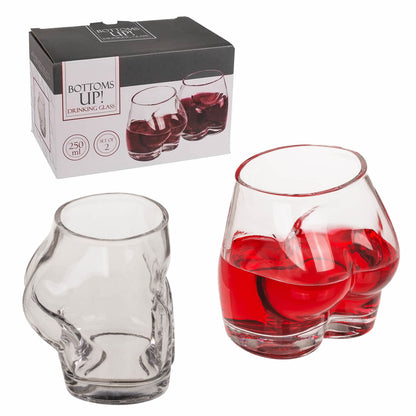 Bottoms Up Drinking Glasses, Set of 2