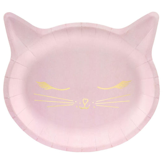 Pink Kitty Cat Party Paper Plates, Pack of 6