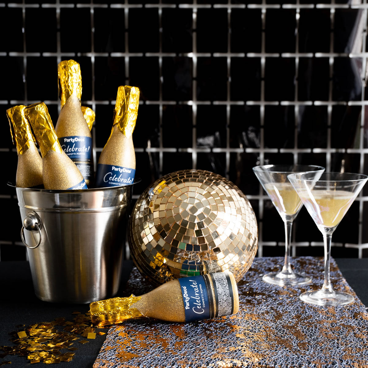 Gold Champagne Bottle Confetti Cannon