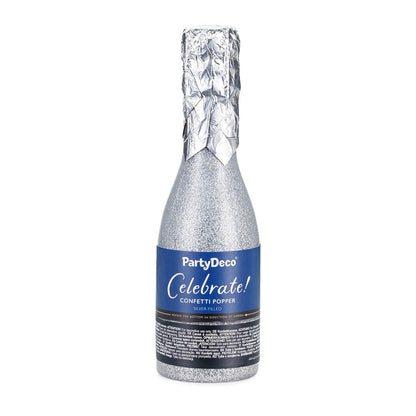 Silver Champagne Bottle Confetti Cannon