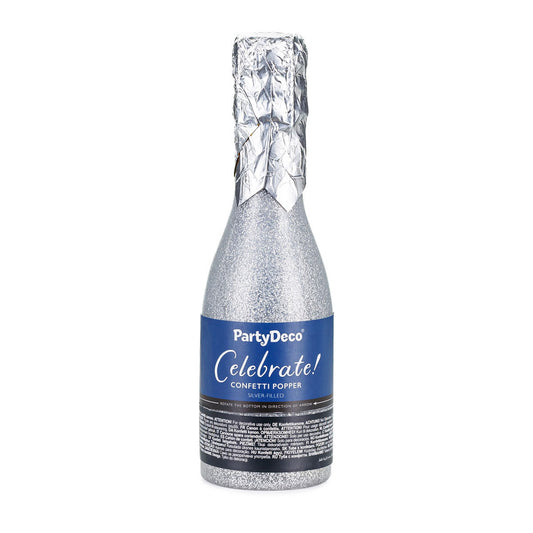 Silver Champagne Bottle Confetti Cannon
