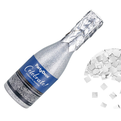 Silver Champagne Bottle Confetti Cannon