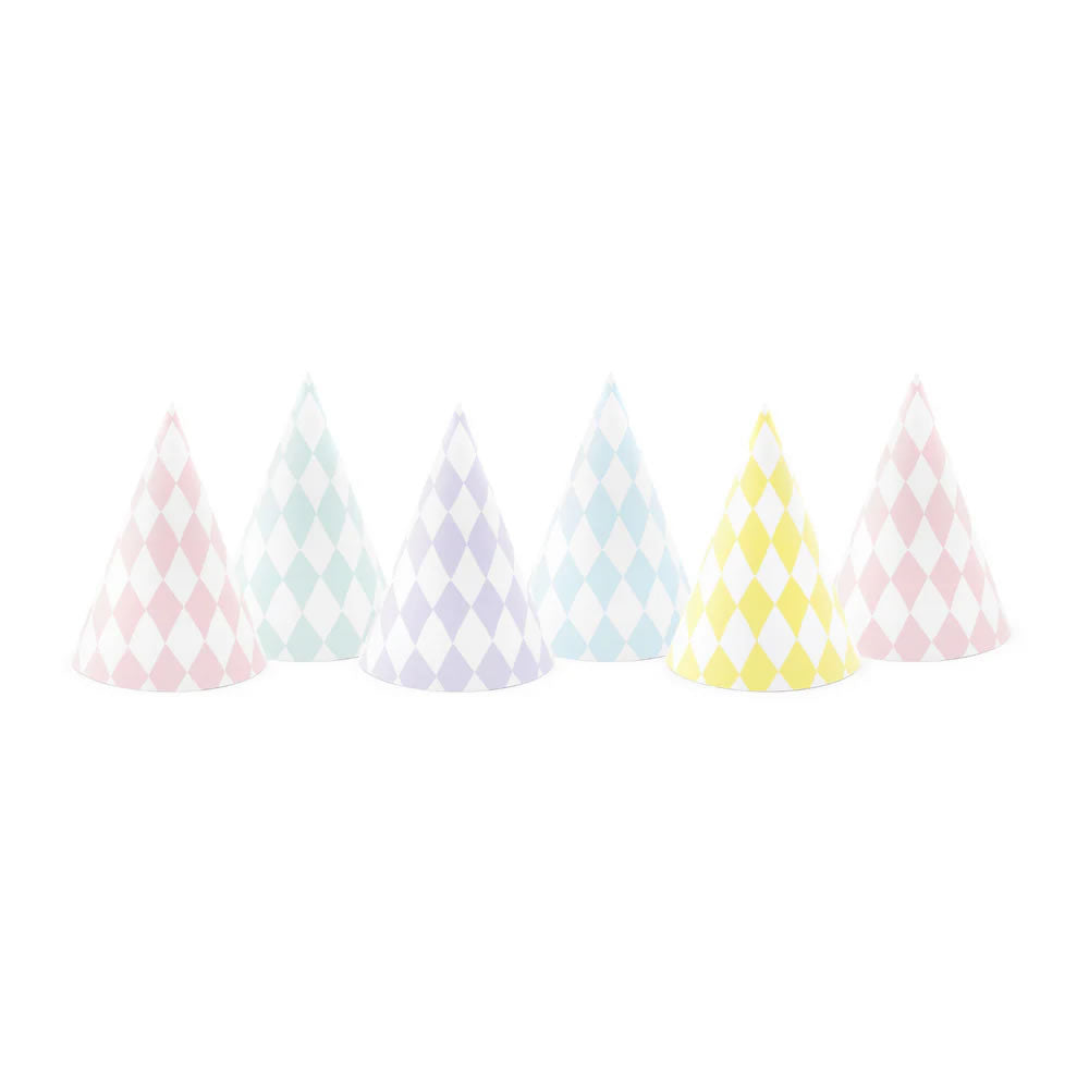 Pastel Checkered Party Hats