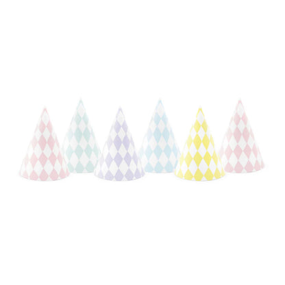 Pastel Checkered Party Hats