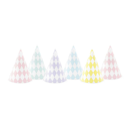 Pastel Checkered Party Hats