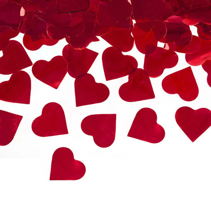 40cm Confetti Cannon - Metallic Red Hearts