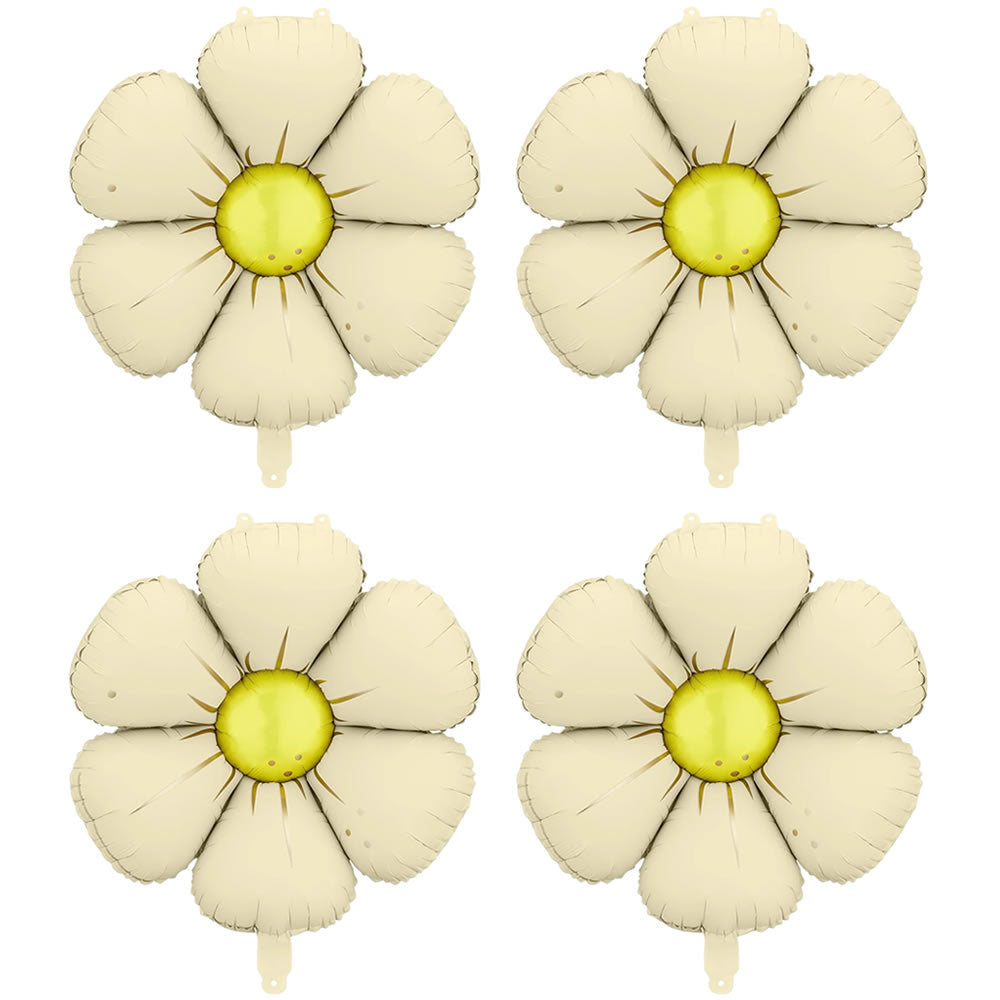 Cream Daisy Balloons, Set of 4
