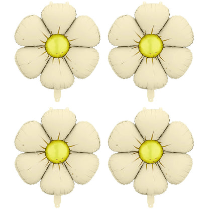 Cream Daisy Balloons, Set of 4