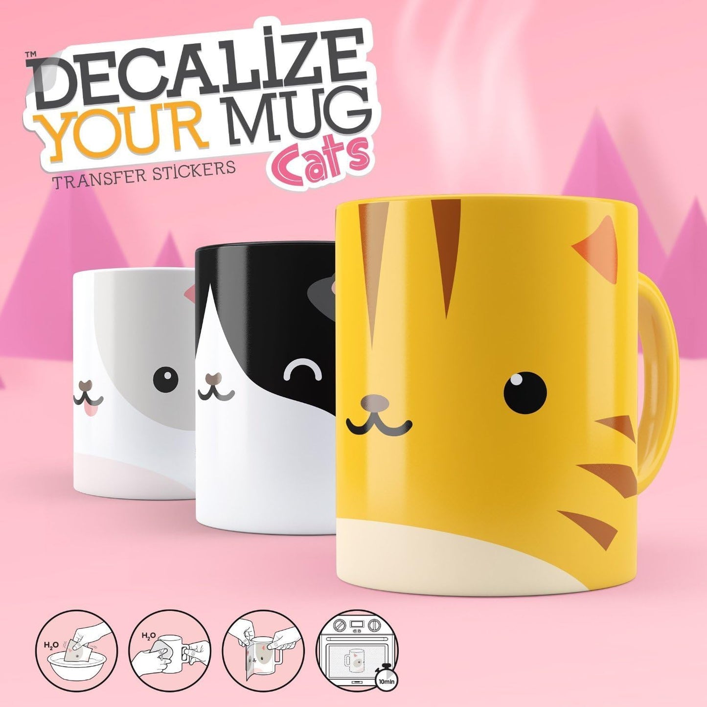 Decalize Your Mug Transfer Stickers - Cats