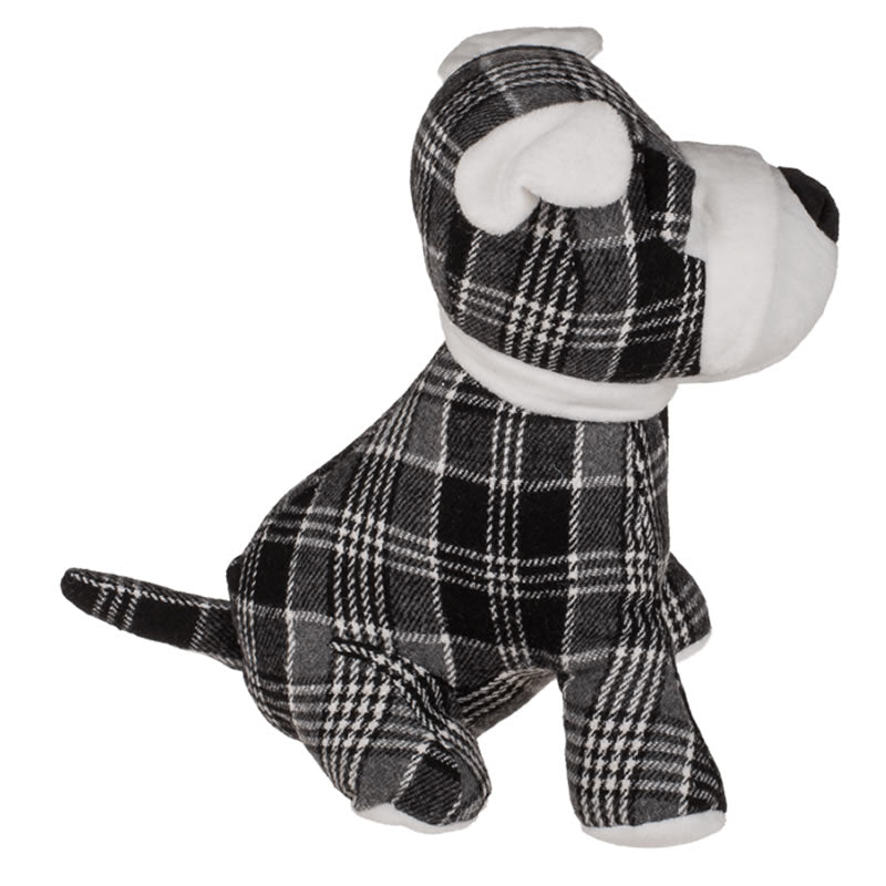 Cute Doggy Door Stop in Tartan Design