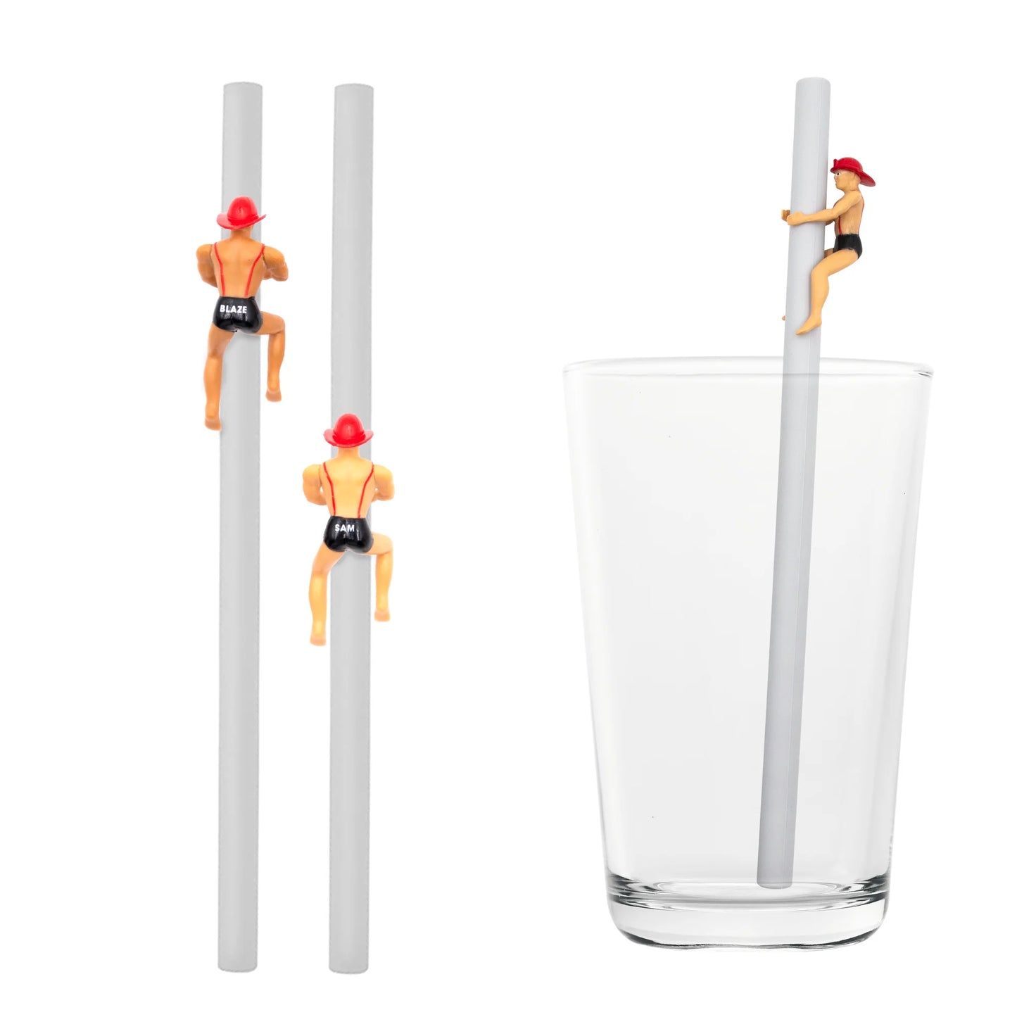 Fireman Buddies Straw and Drink Markers