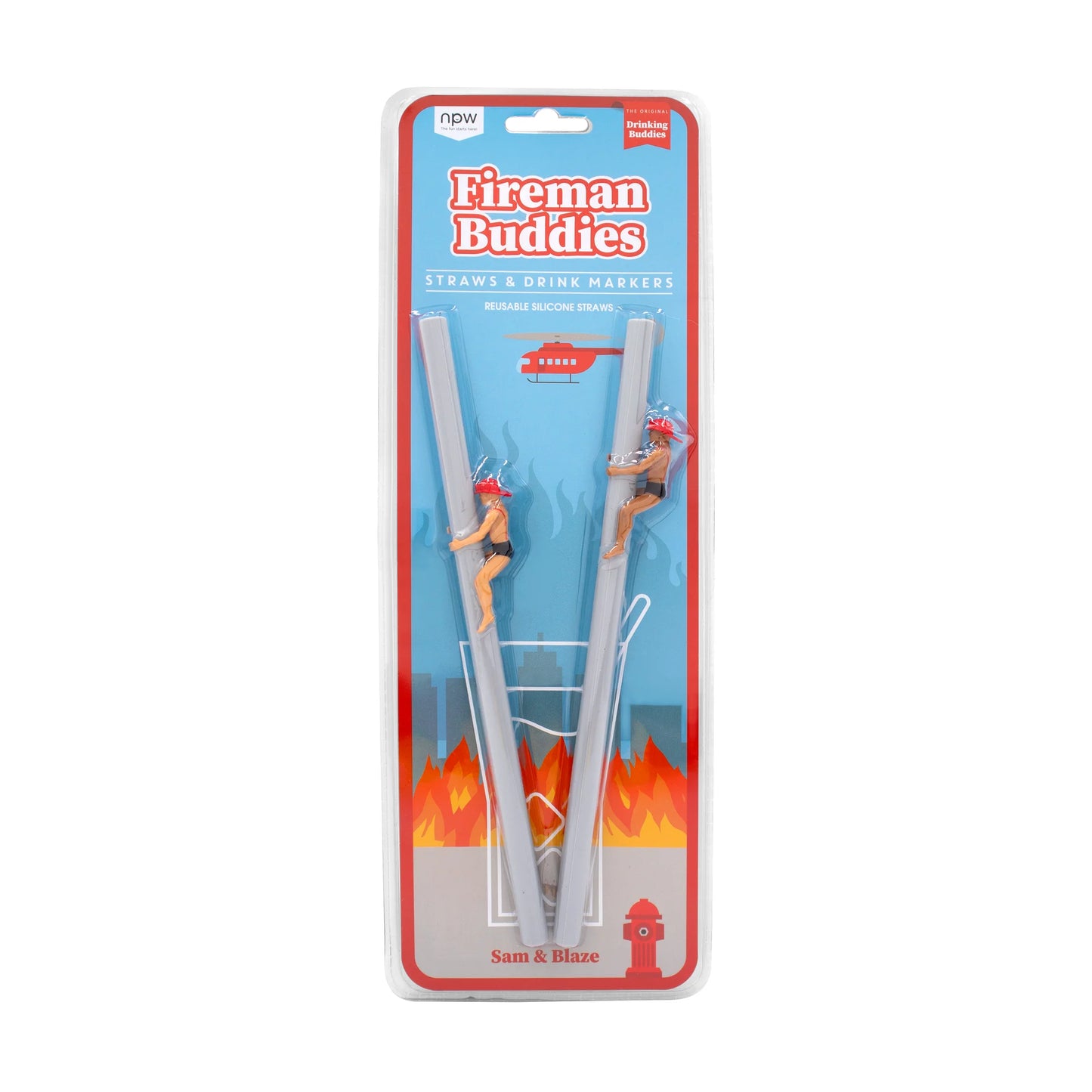 Fireman Buddies Straw and Drink Markers