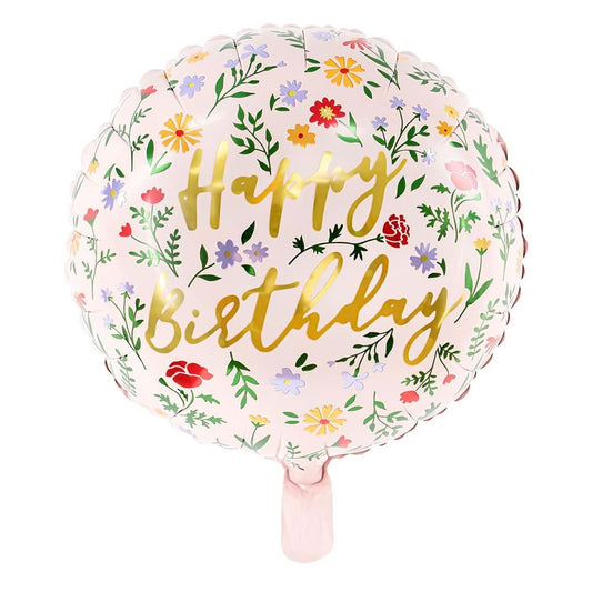 Floral Happy Birthday Balloon