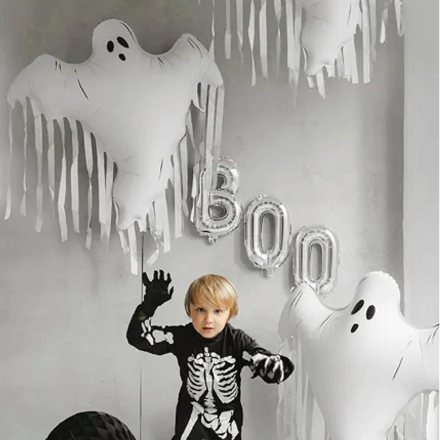 Giant Ghost Foil Balloon with Tassels