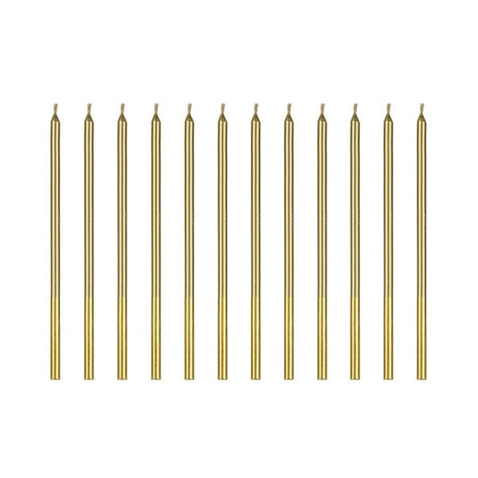 14cm Tall Birthday Cake Candles - Gold