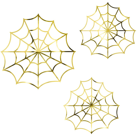 Gold Spider Web Decorations