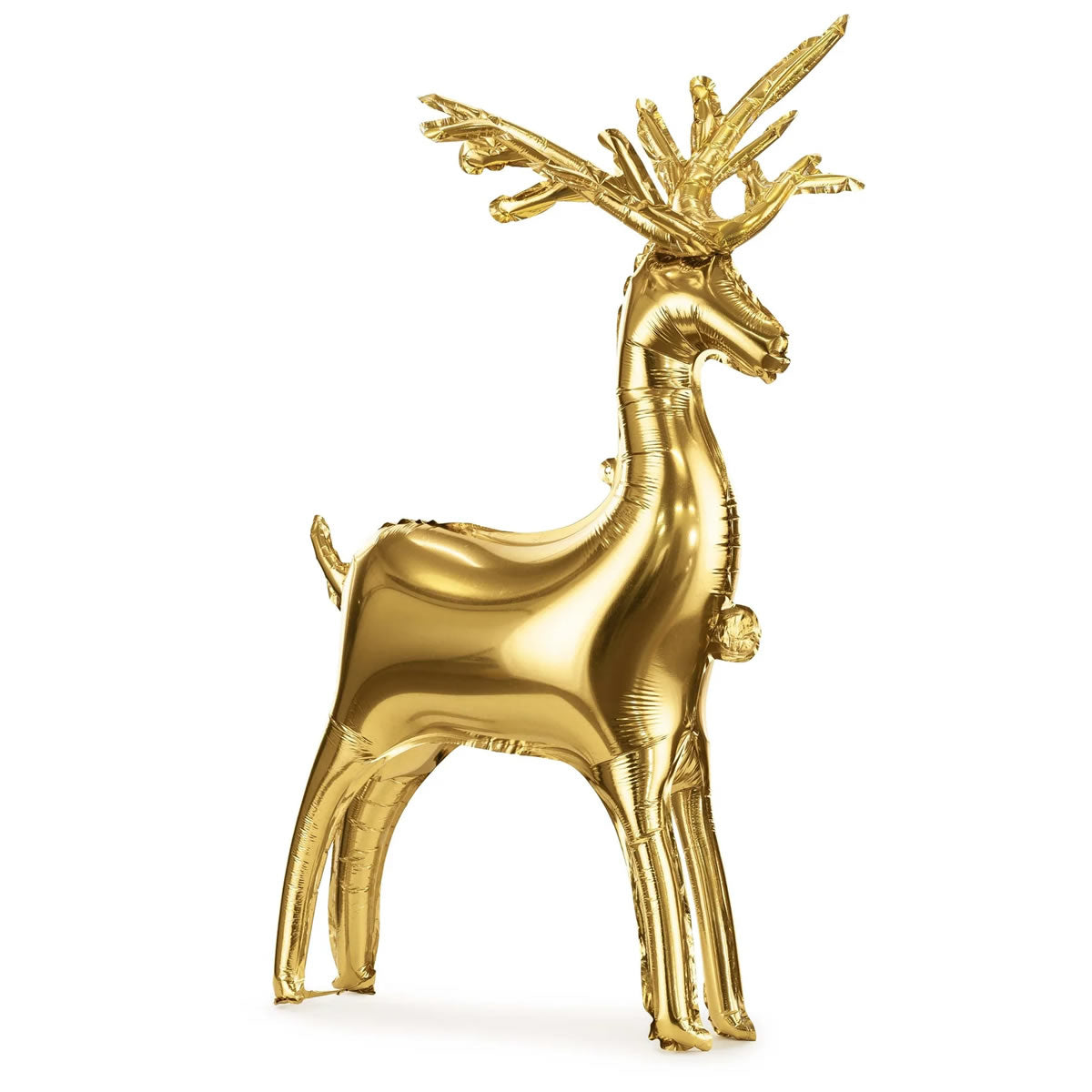 Large Gold Standing Reindeer Foil Balloon