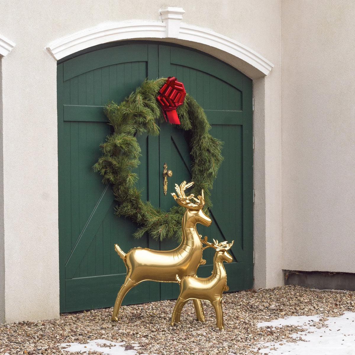 Large Gold Standing Reindeer Foil Balloon