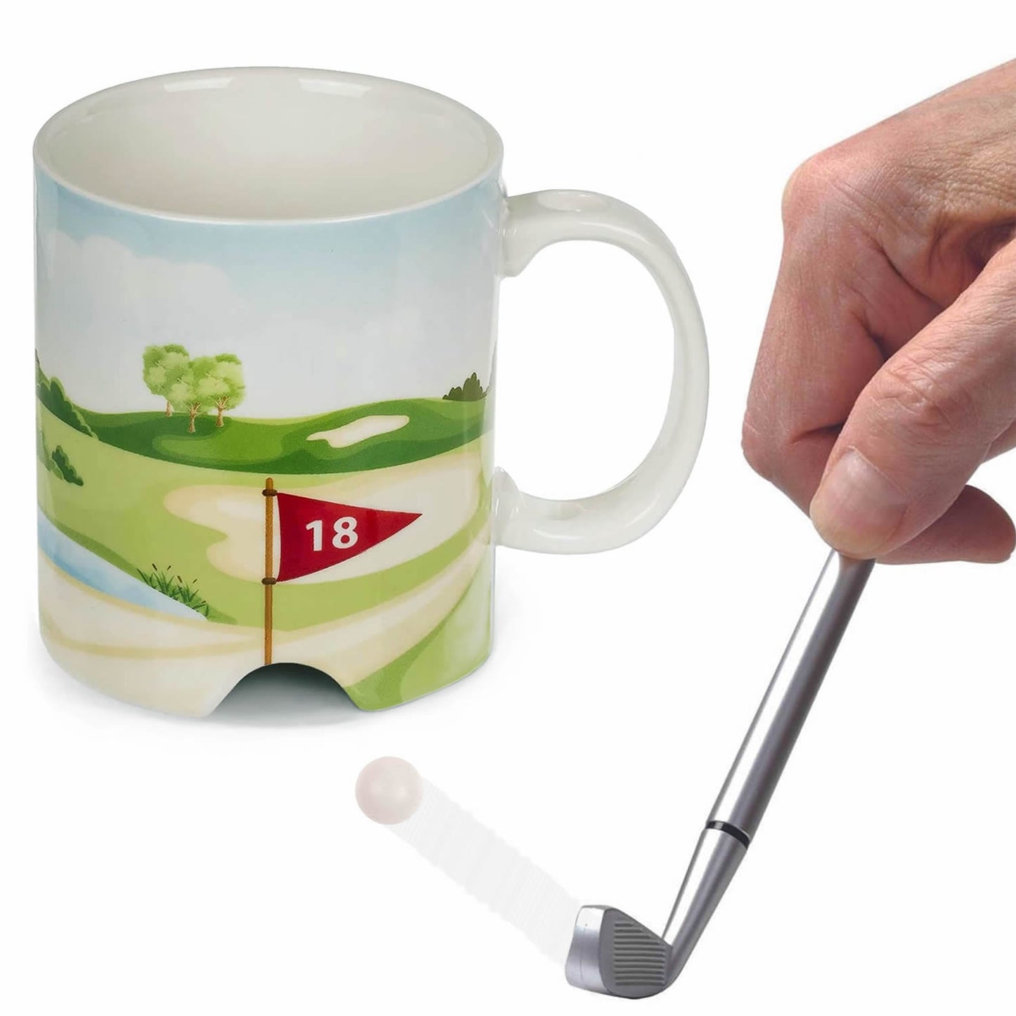 Golf Mug Gift Set with Golf Club and Mini Ball