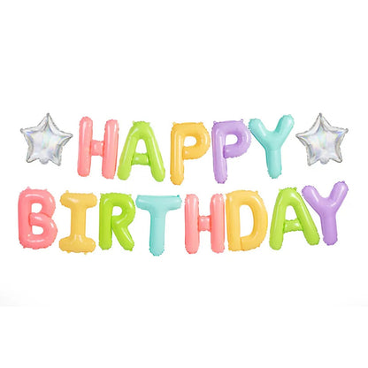 Pastel Happy Birthday Balloon Banner