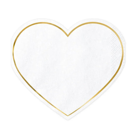 Heart Shaped Napkins Pack of 20