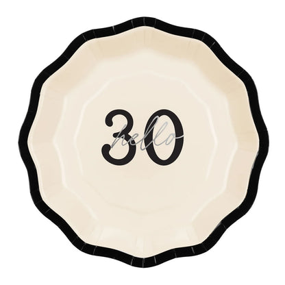 Hello 30 Birthday Paper Plates