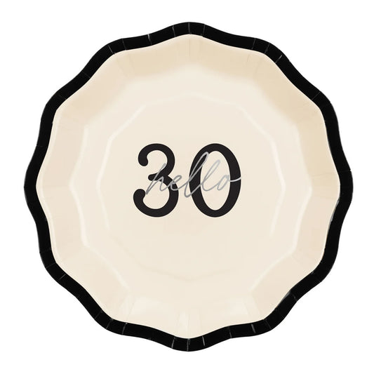Hello 30 Birthday Paper Plates