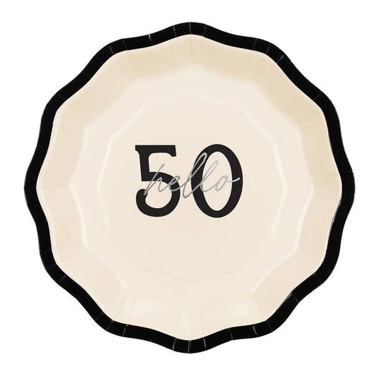 Hello 50 Birthday Paper Plates
