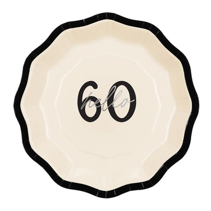 Hello 60 Birthday Paper Plates