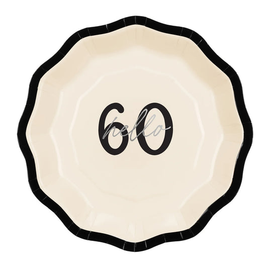 Hello 60 Birthday Paper Plates