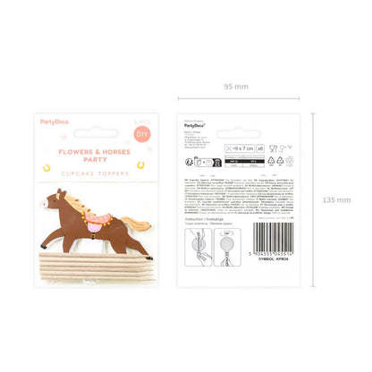 Horse Cupcake Toppers, Set of 6